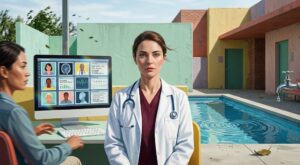 Médica evalúa la seguridad de una inteligencia artificial clínica antes de utilizarla con una paciente.