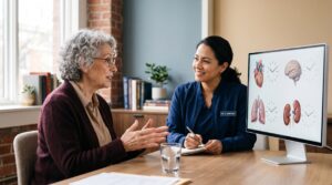 Persona mayor y médica interpretan estimaciones diferentes de edad biológica para varios órganos